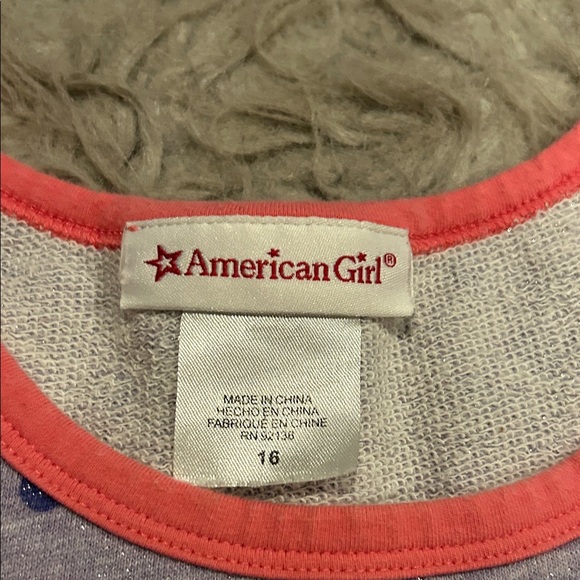 American Girl Recess Ready French Terry Shimmery Purple and Pink Polka Dot Dress - Picture 4 of 6